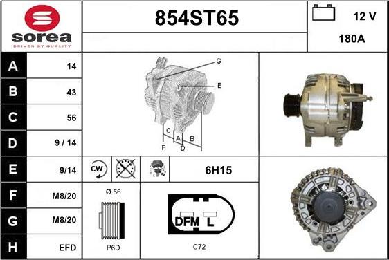 STARTCAR 854ST65 - Ģenerators autospares.lv