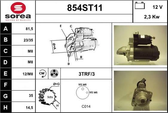 STARTCAR 854ST11 - Starter www.autospares.lv