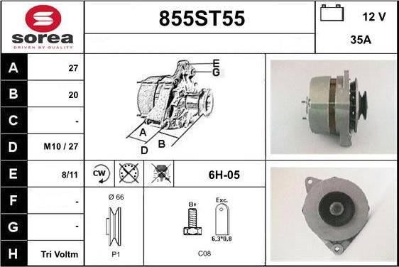 STARTCAR 855ST55 - Alternator www.autospares.lv