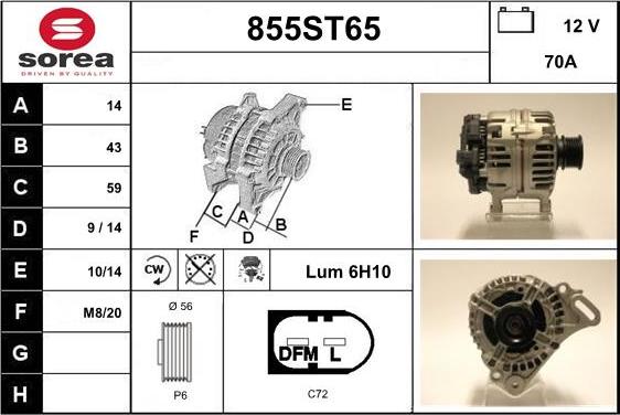 STARTCAR 855ST65 - Ģenerators autospares.lv