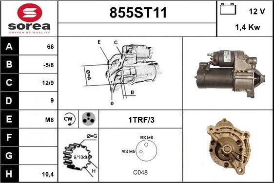 STARTCAR 855ST11 - Starteris autospares.lv