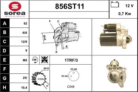 STARTCAR 856ST11 - Starter www.autospares.lv