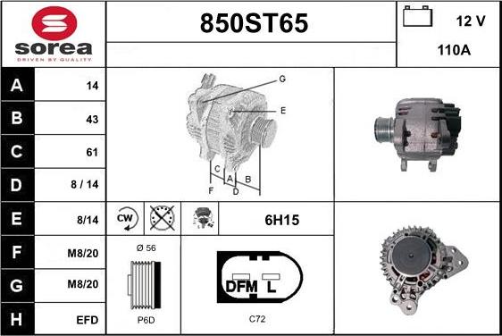 STARTCAR 850ST65 - Генератор www.autospares.lv