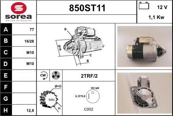 STARTCAR 850ST11 - Starter www.autospares.lv