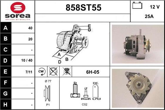 STARTCAR 858ST55 - Генератор www.autospares.lv