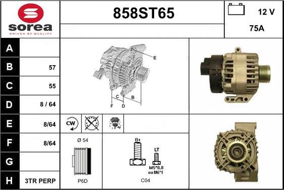 STARTCAR 858ST65 - Ģenerators autospares.lv