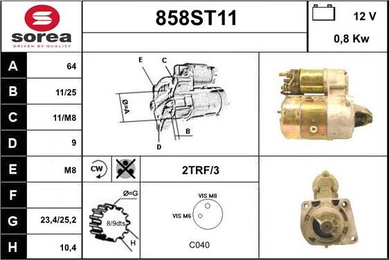 STARTCAR 858ST11 - Starteris www.autospares.lv