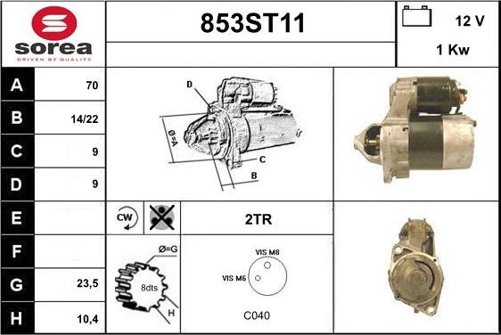 STARTCAR 853ST11 - Стартер www.autospares.lv