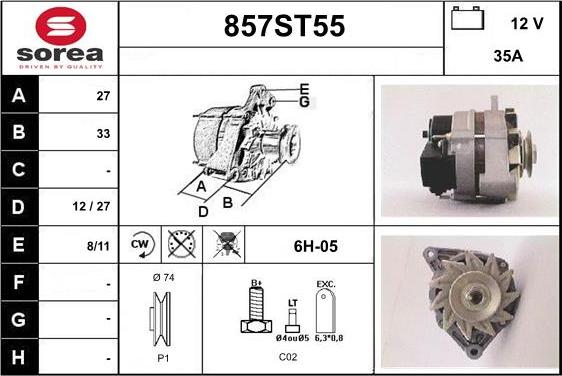 STARTCAR 857ST55 - Генератор www.autospares.lv