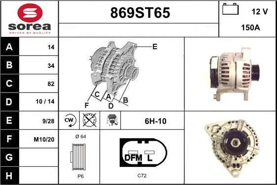 STARTCAR 869ST65 - Alternator www.autospares.lv