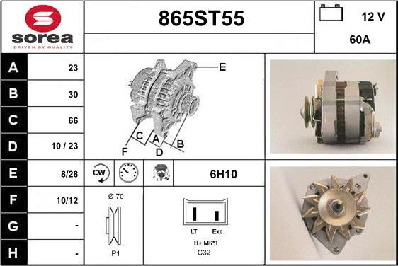 STARTCAR 865ST55 - Ģenerators autospares.lv