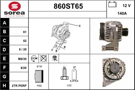 STARTCAR 860ST65 - Генератор www.autospares.lv