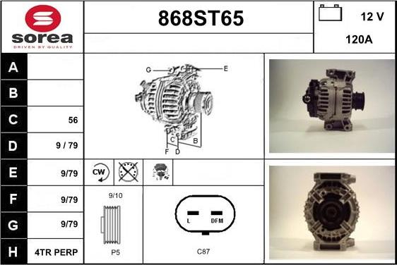 STARTCAR 868ST65 - Ģenerators autospares.lv