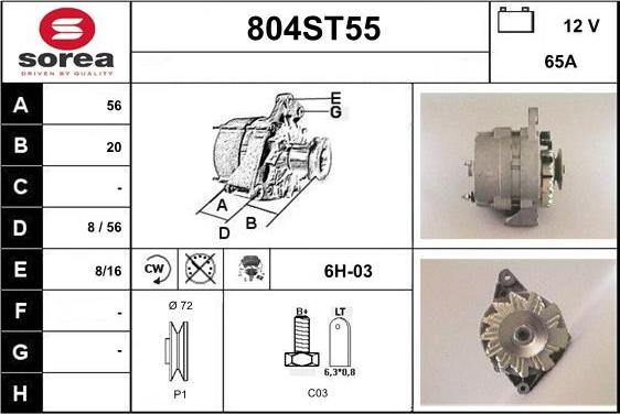 STARTCAR 804ST55 - Ģenerators www.autospares.lv