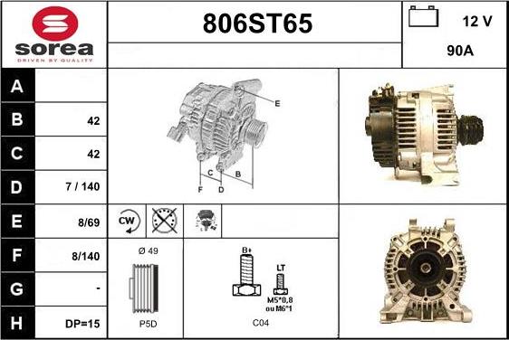 STARTCAR 806ST65 - Ģenerators www.autospares.lv