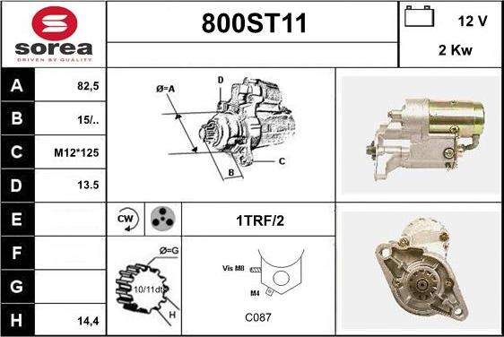 STARTCAR 800ST11 - Starteris autospares.lv