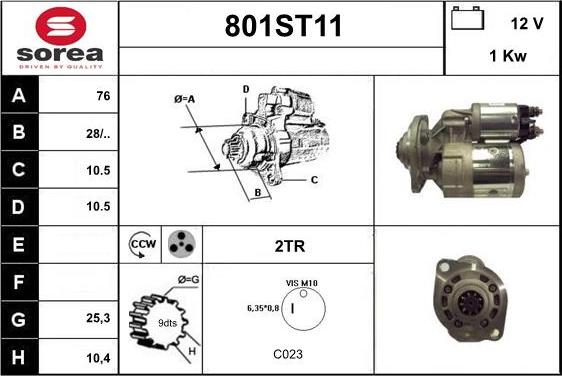 STARTCAR 801ST11 - Starteris www.autospares.lv