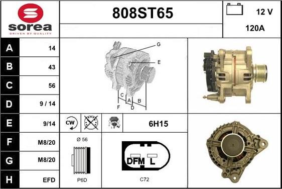 STARTCAR 808ST65 - Генератор www.autospares.lv