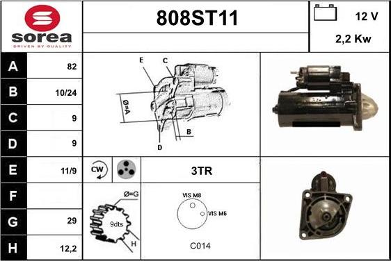 STARTCAR 808ST11 - Starteris autospares.lv