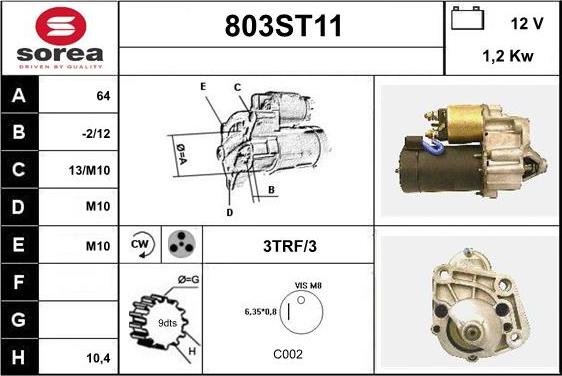 STARTCAR 803ST11 - Starteris www.autospares.lv