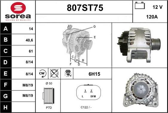 STARTCAR 807ST75 - Генератор www.autospares.lv