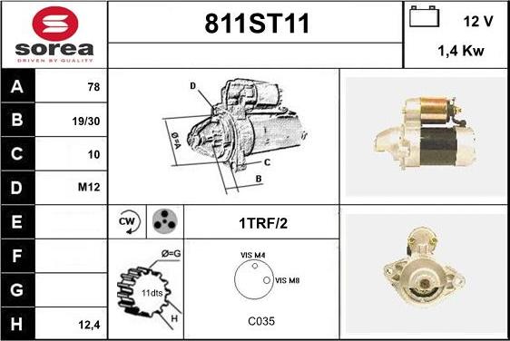 STARTCAR 811ST11 - Starteris autospares.lv