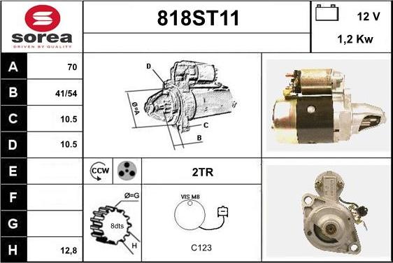 STARTCAR 818ST11 - Starteris autospares.lv