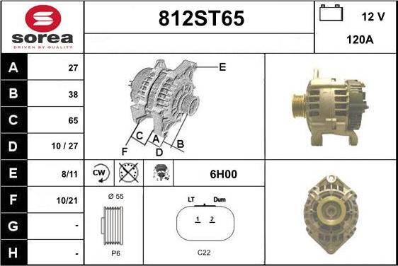 STARTCAR 812ST65 - Ģenerators www.autospares.lv