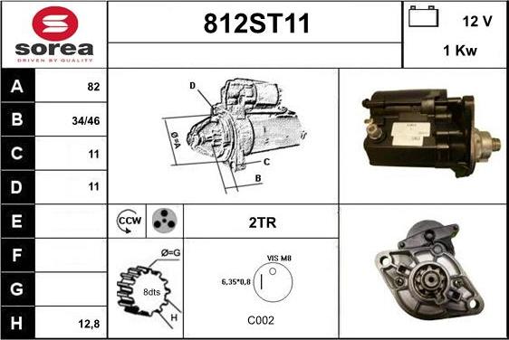 STARTCAR 812ST11 - Стартер www.autospares.lv