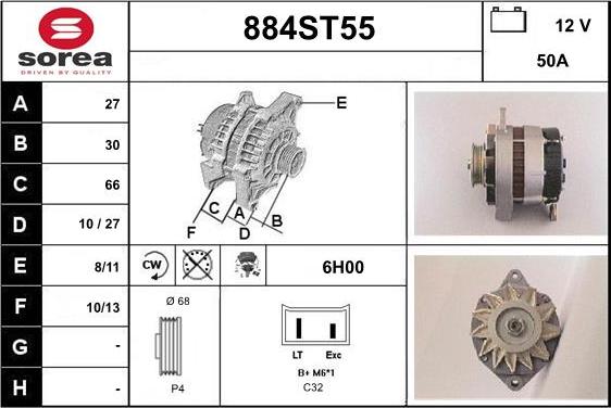 STARTCAR 884ST55 - Генератор www.autospares.lv