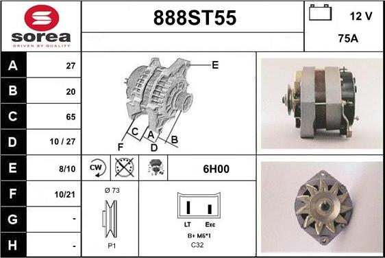 STARTCAR 888ST55 - Ģenerators autospares.lv