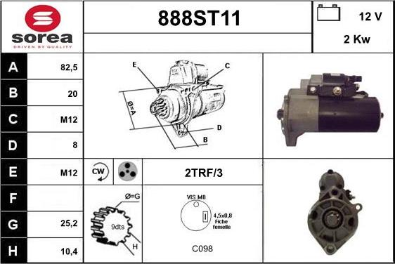 STARTCAR 888ST11 - Starteris www.autospares.lv