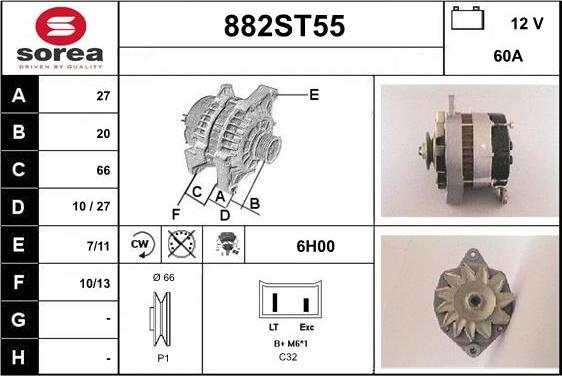 STARTCAR 882ST55 - Ģenerators autospares.lv