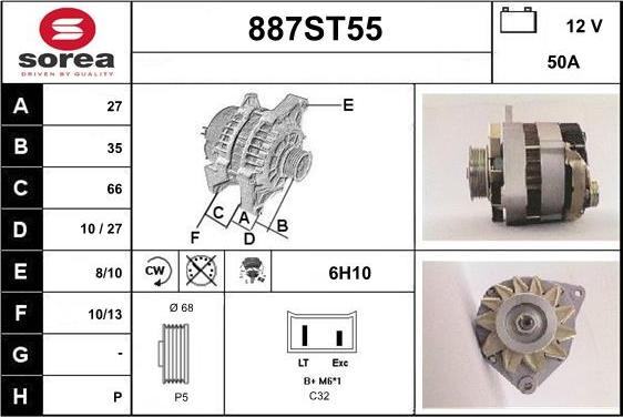 STARTCAR 887ST55 - Ģenerators www.autospares.lv