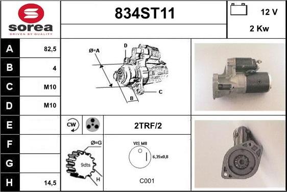 STARTCAR 834ST11 - Starteris www.autospares.lv