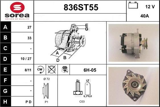 STARTCAR 836ST55 - Ģenerators autospares.lv