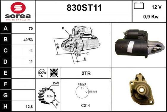 STARTCAR 830ST11 - Starteris autospares.lv