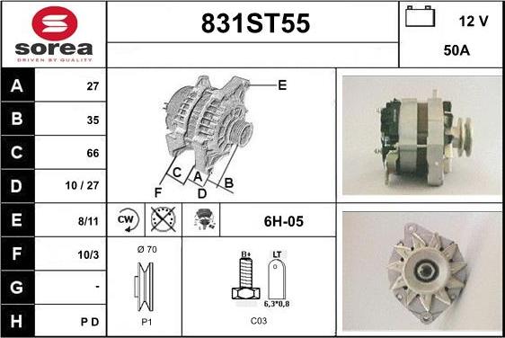 STARTCAR 831ST55 - Alternator www.autospares.lv