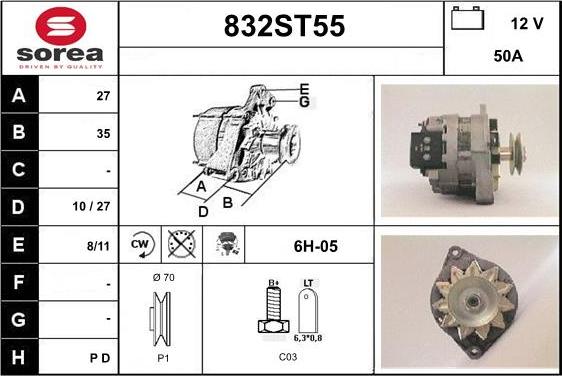 STARTCAR 832ST55 - Ģenerators autospares.lv