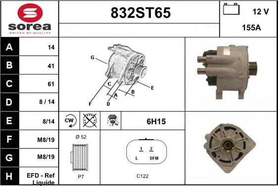 STARTCAR 832ST65 - Alternator www.autospares.lv