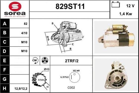 STARTCAR 829ST11 - Starteris www.autospares.lv