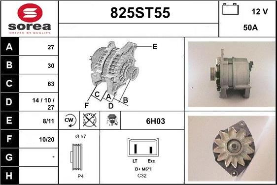 STARTCAR 825ST55 - Ģenerators autospares.lv