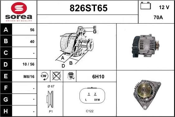 STARTCAR 826ST65 - Генератор www.autospares.lv