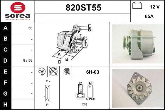 STARTCAR 820ST55 - Alternator www.autospares.lv