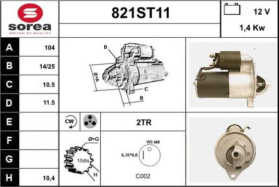 STARTCAR 821ST11 - Starteris www.autospares.lv