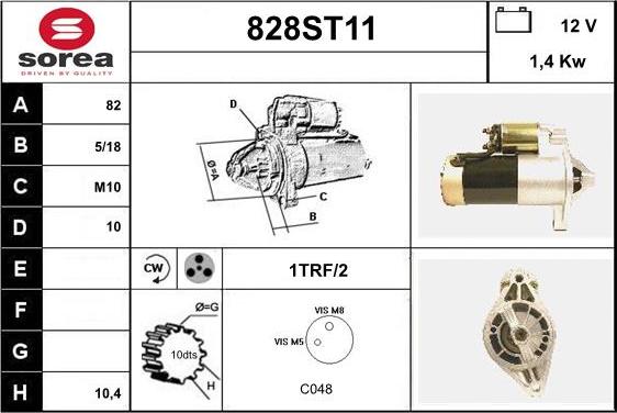 STARTCAR 828ST11 - Starter www.autospares.lv