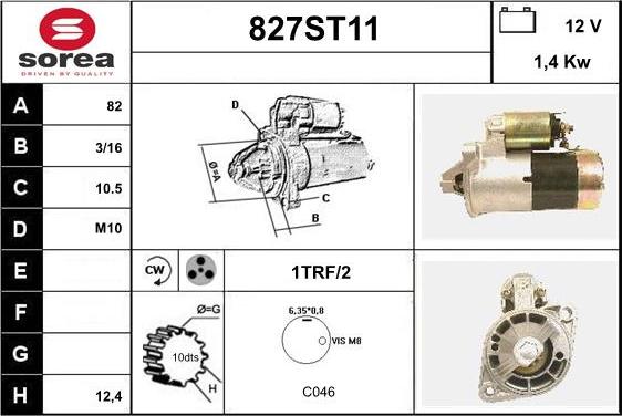 STARTCAR 827ST11 - Starter www.autospares.lv