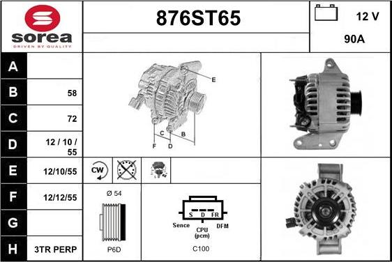 STARTCAR 876ST65 - Ģenerators autospares.lv