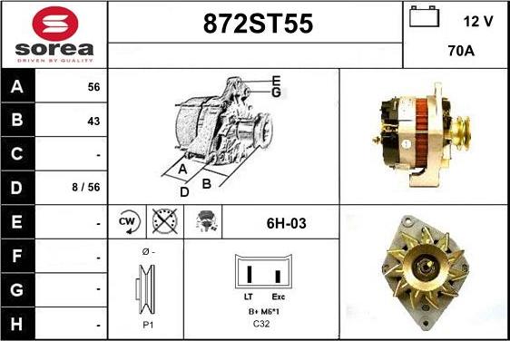 STARTCAR 872ST55 - Ģenerators autospares.lv