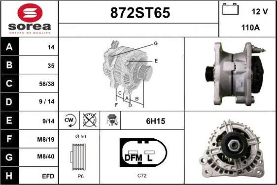 STARTCAR 872ST65 - Генератор www.autospares.lv